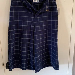 Wide Leg Culotte Pants Navy/White